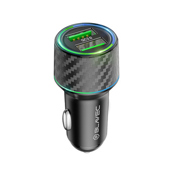 Blavec Ładowarka samochodowa BS-21A Carbon - 2xUSB - QC 3.0 36W 3A (CCBS21AC-2UB36) czarna