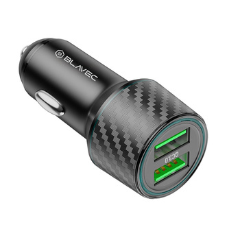 Blavec Ładowarka samochodowa BS-21A Carbon - 2xUSB - QC 3.0 36W 3A (CCBS21AC-2UB36) czarna