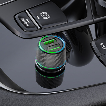 Blavec Ładowarka samochodowa BS-21A Carbon - 2xUSB - QC 3.0 36W 3A (CCBS21AC-2UB36) czarna