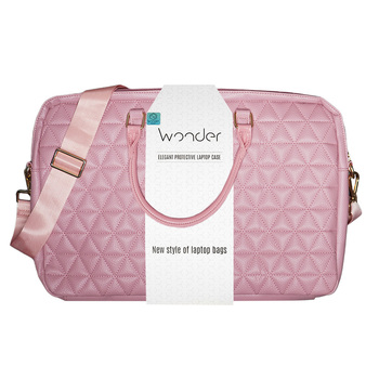 Wonder Briefcase Laptop 15-16 inches pico quilted pink