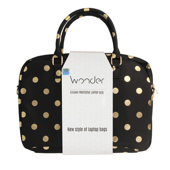 Wonder Briefcase Laptop 17 cali groszki złote