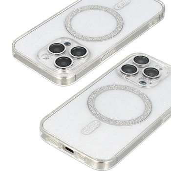 Glitter Magsafe Case do Samsung Galaxy S25 przezroczysty