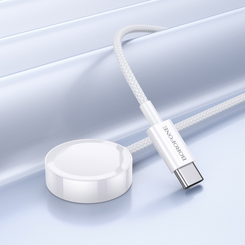Borofone Ładowarka indukcyjna BQ37 Star 2,5W do iWatch 1-9, SE/SE2, Samsung Ultra/Ultra2 biała