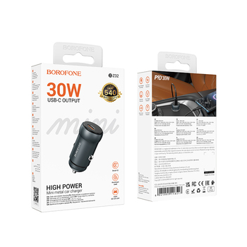 Borofone Car charger BZ32 Fresh - Type C - PD 30W grey