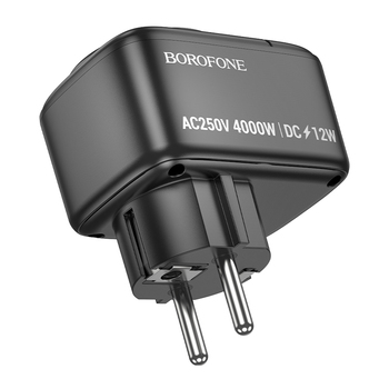 Borofone Wall charger BAC14 Wide - 2xUSB + Type C + outlet - 12W black