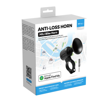 MiLi Lokalizator GPS Bluetooth MiTag Tracker HD-P16-A (Apple only) klakson rowerowy z akumulatorem Typ C czarny
