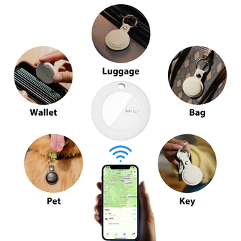 MiLi Lokalizator GPS Bluetooth MiTag Tracker HD-P16 (Apple only) + etui brelok biały