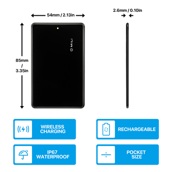 MiLi GPS Bluetooth MiCard Tracker HD-P16-C (Apple only) black