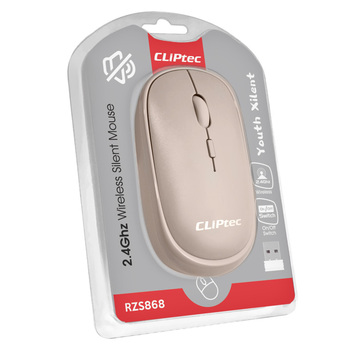 Cliptec Mysz komputerowa Youth Xilent RZS868 bezprzewodowa optyczna 1600DPI różowa