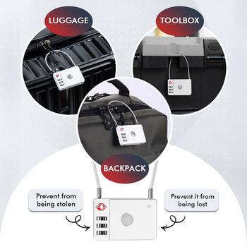 MiLi Lokalizator GPS Bluetooth MiLock Tracker HD-P16-L (Apple only) kłódka do bagażu biały