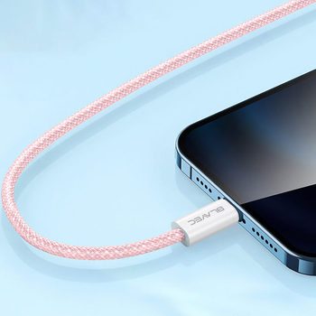 Blavec Kabel Candy oplot - Typ C na Typ C - PD 60W 3A 3 metry Apple CarPlay/Android Auto (CCA-CC3P30) różowy
