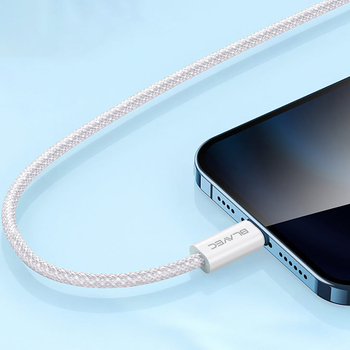 Blavec Kabel Candy oplot - Typ C na Typ C - PD 60W 3A 3 metry Apple CarPlay/Android Auto (CCA-CC3W30) biały