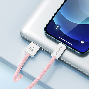 Blavec Kabel Candy oplot - USB na Lightning - 2,4A 2 metry Apple CarPlay (CCA-UL24P20) różowy