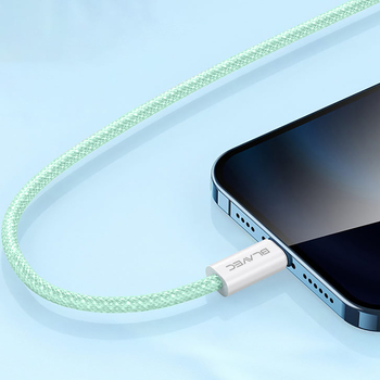 Blavec Kabel Candy oplot - Typ C na Lightning - PD 20W 2,4A 2 metry Apple CarPlay (CCA-CL24GN20) zielony