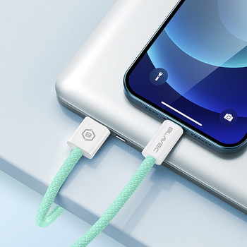 Blavec Kabel Candy oplot - Typ C na Lightning - PD 20W 2,4A 2 metry Apple CarPlay (CCA-CL24GN20) zielony