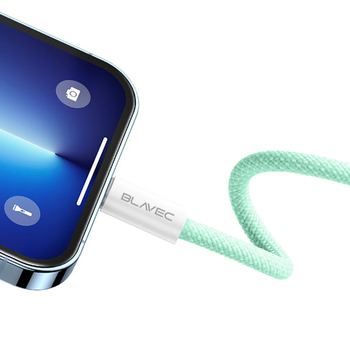 Blavec Kabel Candy oplot - Typ C na Lightning - PD 20W 2,4A 2 metry Apple CarPlay (CCA-CL24GN20) zielony