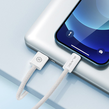 Blavec Kabel Candy oplot - USB na Lightning - 2,4A 1 metr Apple CarPlay (CCA-UL24W10) biały