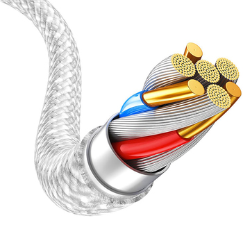 Blavec Kabel Candy oplot - USB na Lightning - 2,4A 1 metr Apple CarPlay (CCA-UL24W10) biały