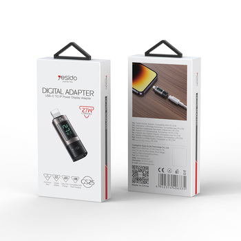 Yesido Adapter OTG GS25 - Lightning (male) to Type C (female) - with LCD display black