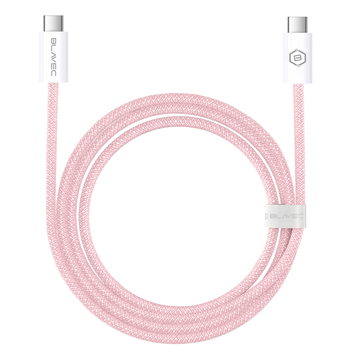 Blavec Kabel Candy oplot - Typ C na Typ C - PD 60W 3A 3 metry Apple CarPlay/Android Auto (CCA-CC3P30) różowy