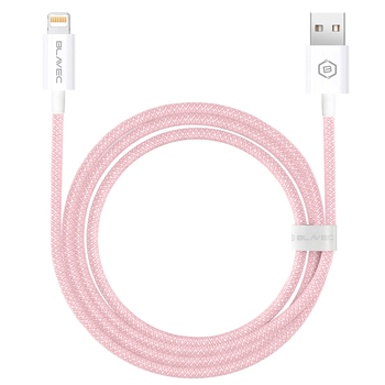 Blavec Kabel Candy oplot - USB na Lightning - 2,4A 3 metry Apple CarPlay (CCA-UL24P30) różowy