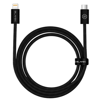 Blavec Kabel Candy oplot - Typ C na Lightning - PD 20W 2,4A 2 metry Apple CarPlay (CCA-CL24B20) czarny