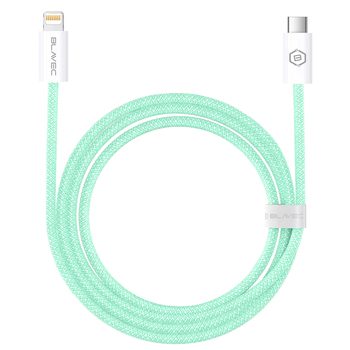 Blavec Kabel Candy oplot - Typ C na Lightning - PD 20W 2,4A 2 metry Apple CarPlay (CCA-CL24GN20) zielony