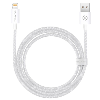 Blavec Kabel Candy oplot - USB na Lightning - 2,4A 1 metr Apple CarPlay (CCA-UL24W10) biały