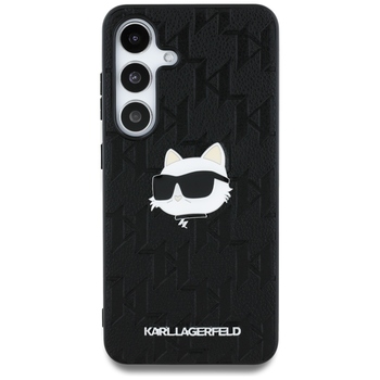 Oryginalne Etui KARL LAGERFELD Leather Monogram Pin Logo Choupette Head do Samsung Galaxy S25 czarny