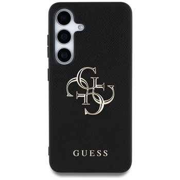 Original Case GUESS Grained Big 4G Logo Small Classic Logo do Samsung Galaxy S25 black