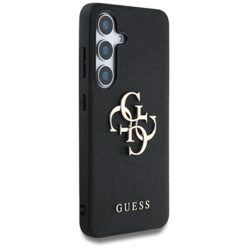 Original Case GUESS Grained Big 4G Logo Small Classic Logo do Samsung Galaxy S25 black