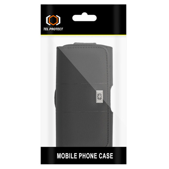Tel Protect Kabura MAX (ROZMIAR 18) do Iphone 15 Pro Max/ 16 Plus/16 Pro Max/Samsung A16/A35/A53/A55/M35/S24 Ultra/S25 Ultra/Xiaomi Redmi 14C czarny, skóra (165x80x12 mm)