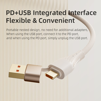 Rock Cable G20 Transparency Series braided 5in1 - USB, Type C to Type C, Lightning, Micro USB - PD 100W 5A 1,5 metres black
