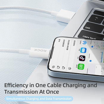 Rock Cable Z20 Flash Charge Series braided - USB to Lightning - 2,4A 1 metre white