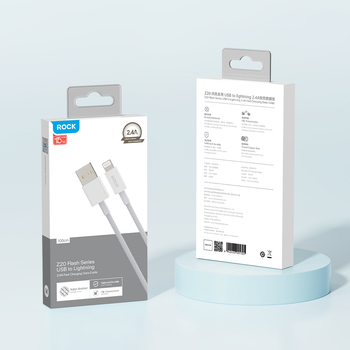Rock Cable Z20 Flash Charge Series braided - USB to Lightning - 2,4A 1 metre white