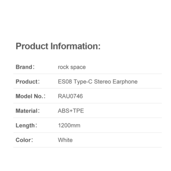 Rock Earphones ES08 Type C (DAC) white