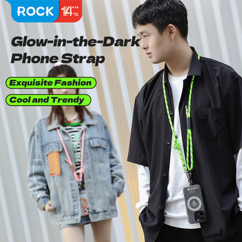 Rock Uniwersalna Smycz Glow in the Dark do telefonu długa na szyję zielona