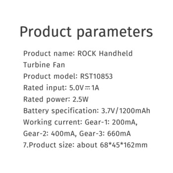 Rock Wiatrak Mini 1200mAh biały