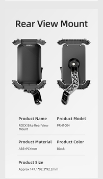 Rock Uchwyt rowerowy na telefon do lusterka czarny