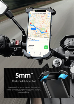 Rock Uchwyt rowerowy na telefon do lusterka czarny