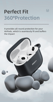 Rock Silicone case for Airpods 3 with snap hook black