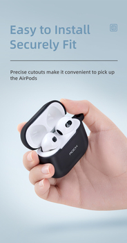 Rock Silicone case for Airpods 3 with snap hook black
