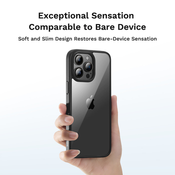 Rock Guard Series Magnetic Case for Iphone 15 transparent-black