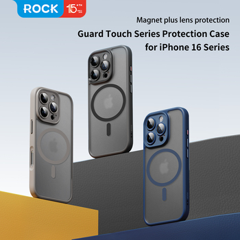 Rock Guard Touch Matte Series Magnetic Case for Iphone 16 Pro Max blue