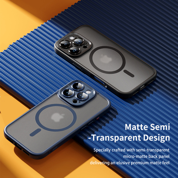 Rock Guard Touch Matte Series Magnetic Case for Iphone 16 Pro Max blue