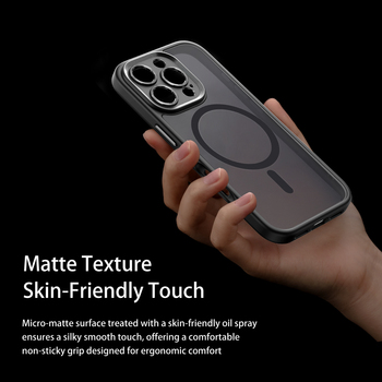 Rock Guard Touch Matte Series Magnetic Case for Iphone 16 Pro Max grey