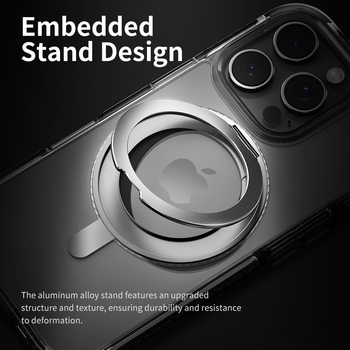 Rock Rotating Stand Crystal Series Magnetic for Iphone 16 Pro Max black