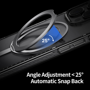Rock Rotating Stand Crystal Series Magnetic for Iphone 16 Pro Max black