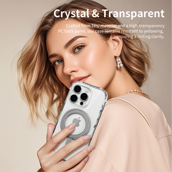 Rock Rotating Stand Crystal Series Magnetic for Iphone 16 Pro Max black