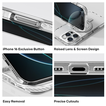 Rock Rotating Stand Crystal Series Magnetic for Iphone 16 Pro Max black